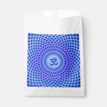 Purple Blue Lotus Flower Meditation Wheel Om Favor Bag by mystic_persia at Zazzle