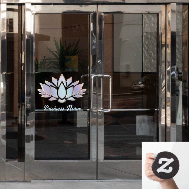 purple blue lotus flower window cling (Office Door)