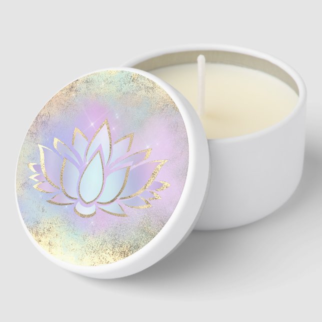 purple blue lotus logo  mini candle favors (Corner)