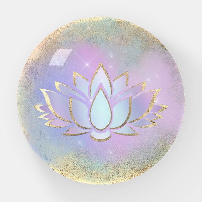 purple blue lotus logo  paperweight (Front)
