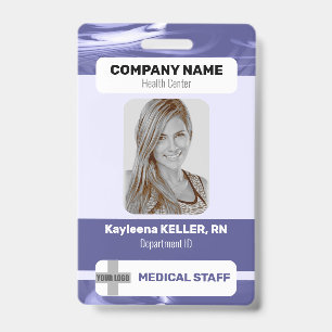 Purple Blue Marble Photo Barcode Logo Medical Badg Badge