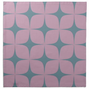 Purple Blue Mid Century Modern Geometric Boho  Cloth Napkin