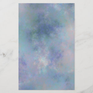Purple Blue Misty Watercolor Background Stationery