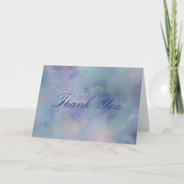 Purple Blue Misty Watercolor Background Thank You (Front)