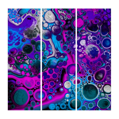 Purple Blue Modern Abstract Fluid Art Marble Cell