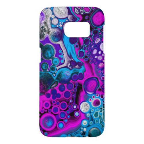 Purple Blue Modern Abstract Fluid Art Marble Cell Samsung Galaxy S7 Case