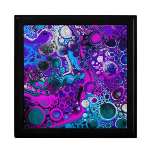 Purple Blue Modern Abstract Fluid Art Marble Cell Gift Box