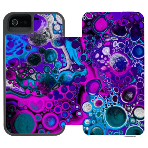 Purple Blue Modern Abstract Fluid Art Marble Cell iPhone SE55s Wallet Case