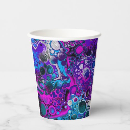 Purple Blue Modern Abstract Fluid Art Marble Cell Paper Cups