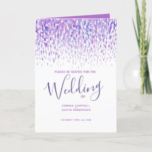 Purple blue modern cascading art wedding programs