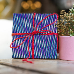 Purple & Blue Moiré Stripes Modern Abstract Cool  Wrapping Paper