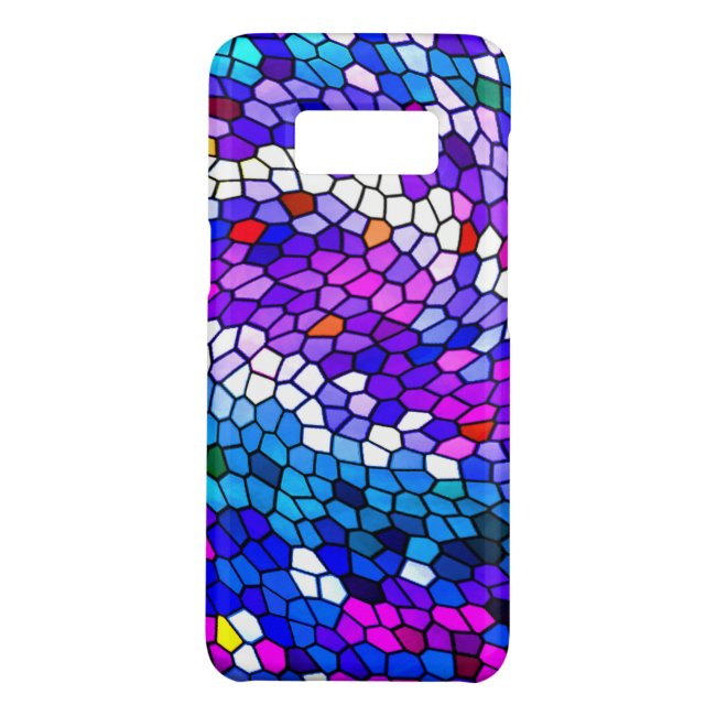 Purple Blue Mosaic Tile Pattern Galaxy S8 Case