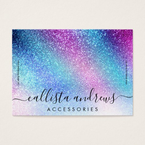 Purple Blue Nebula Galaxy Glitter Bracelet Display