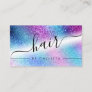 Purple Blue Nebula Galaxy Glitter Hair Business Card