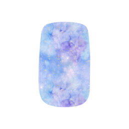 Purple Blue Nebulous Swirl Stars Minx Nail Art