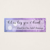 Purple Blue Ombre Glitter Bokeh Mini Drink Ticket (Front)