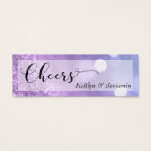 Purple Blue Ombre Glitter Bokeh Mini Drink Ticket (Back)