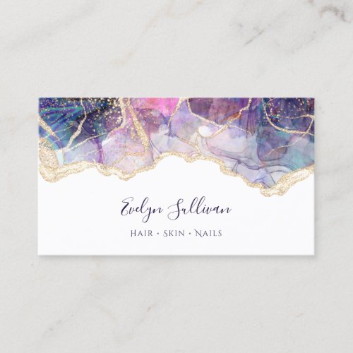 purple blue opal business card