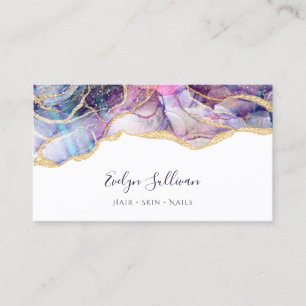 purple blue opal design business card