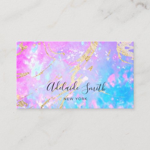 purple blue opal stone business card