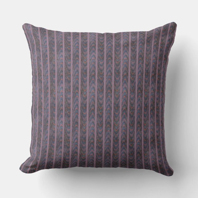 Purple Blue Orange Lavender Stripe Throw Pillow (Front)