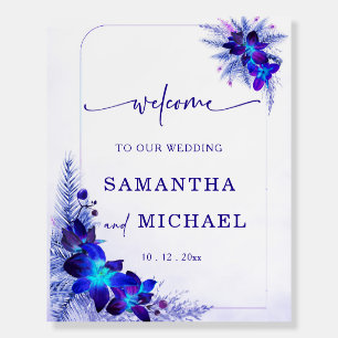 Purple Blue Orchid Wedding Wedding Welcome Sign