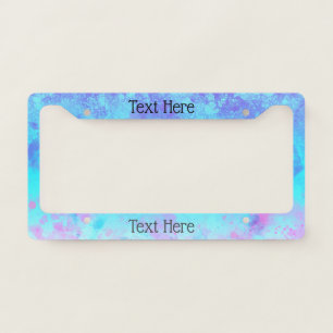 Purple Blue Paint Splash Abstract Personalized License Plate Frame