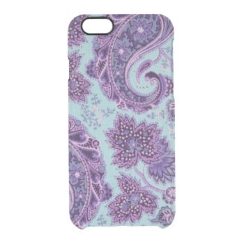 Purple Blue Paisley Clear Iphone 6/6s Case by EveyArtStore at Zazzle