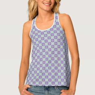 Purple Blue Pattern Boho Women's Tank Top