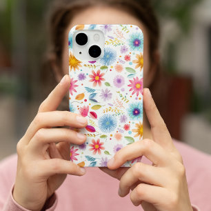 Purple Blue Pink Boho Wildflower Case-Mate iPhone 14 Case
