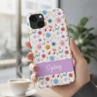Purple Blue Pink Boho Wildflower Personalized 