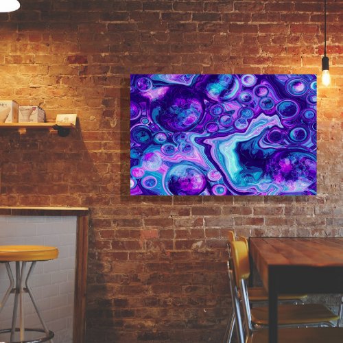 Purple Blue Pink Bokeh Marble Fluid Art 