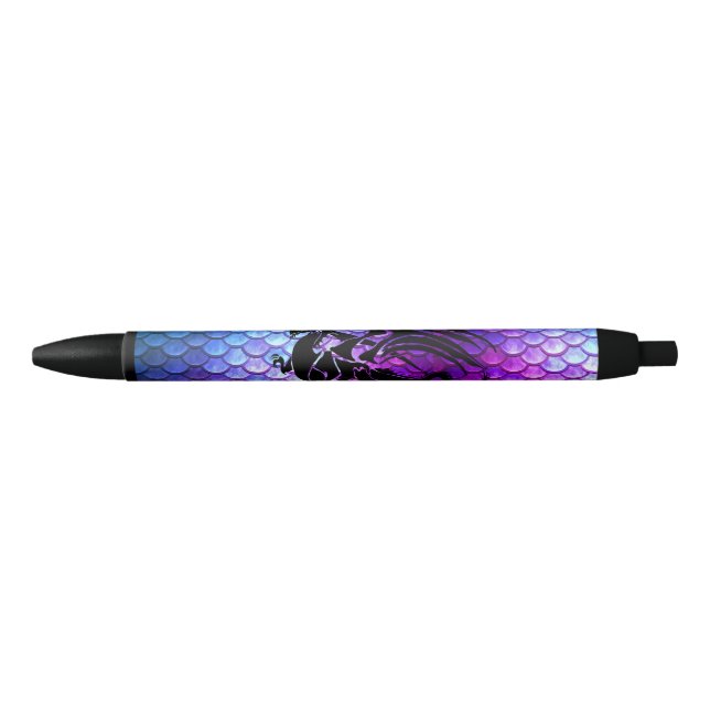 Purple, Blue, & Pink Dragon Scale Fantasy Pen (Front)