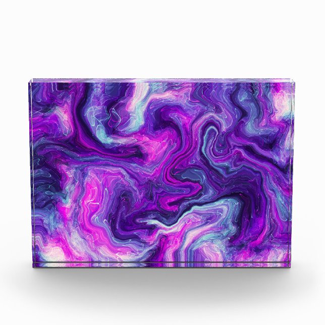 Purple, Blue, Pink Marble Fluid Art   Photo Block (Front)