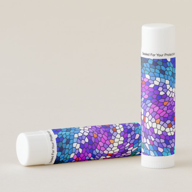 Purple Blue Pink Mosaic Tile Pattern Lip Balm