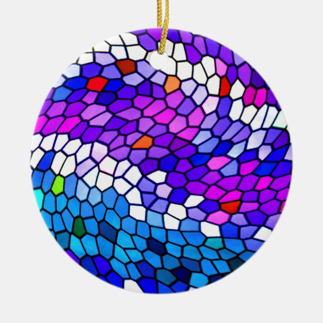 Purple Blue Pink Mosaic Tile Pattern Ornament