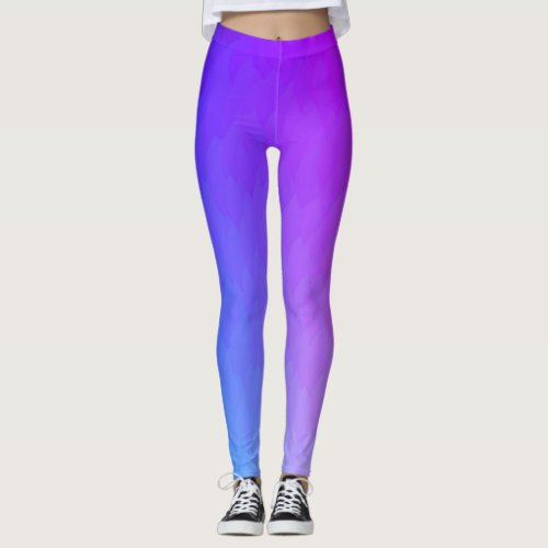 Purple blue pink ombre flame leggings