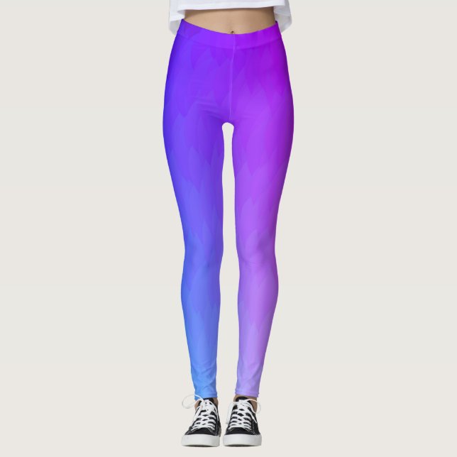 Purple, blue, pink ombre flame leggings (Front)