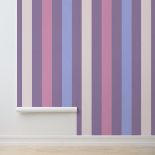 Purple Blue Pink Stripes Accent  Wallpaper