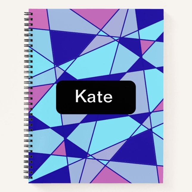 Purple blue pink triangle abstract  notebook (Front)