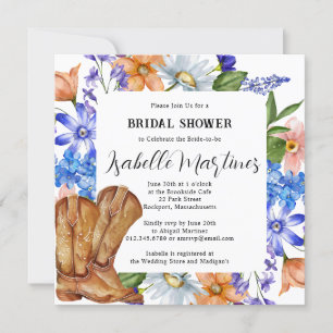 Purple Blue Pink Wildflower Floral Bridal Shower Invitation
