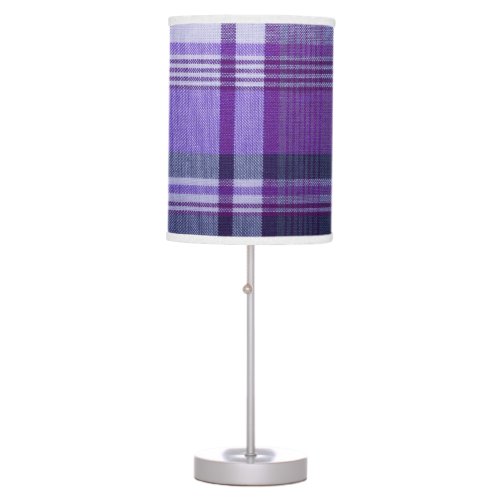 Purple Blue Plaid Desk and Table Lamp