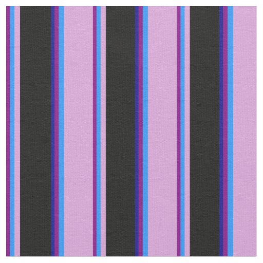 Purple, Blue, Plum, Black & Dark Blue Pattern Fabric