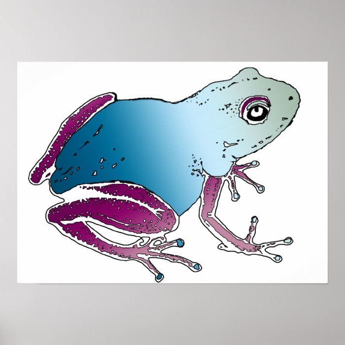 Purple & Blue Poison Dart Frog Poster