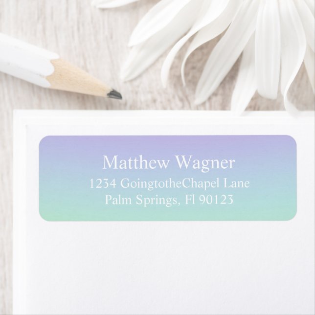 Purple Blue Rainbow Return Address Label (Insitu)
