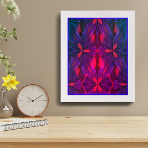 Purple Blue Red Colorful Abstract Shapes Framed Framed Art