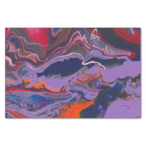Purple Blue Red Orange White Decoupage Abstract Tissue Paper