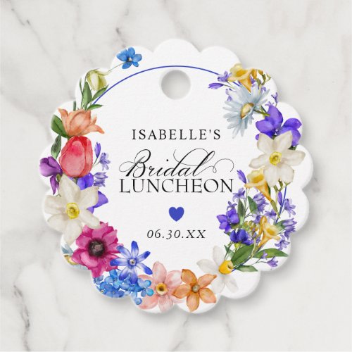 Purple Blue Red Wildflower Bridal Luncheon Shower Favor Tags