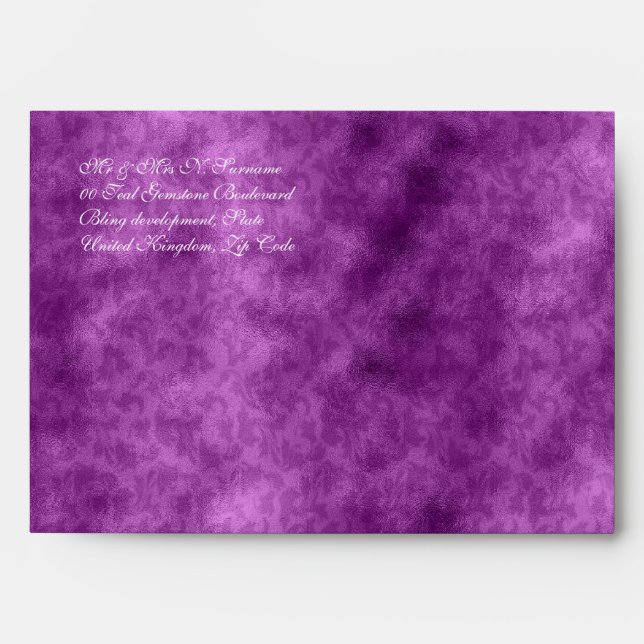 Purple blue "return address" party envelope (Front)