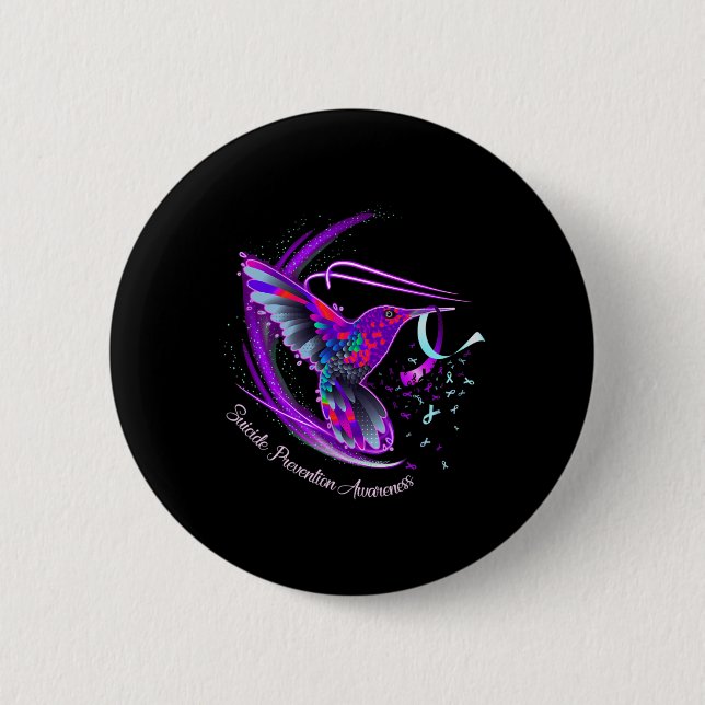 Purple Blue Ribbon Suicide Prevention Awareness 1  Button (Front)